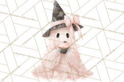 Lace Ghost Halloween Clip Art, Cute Creepy Ghost PNG Product Image 3