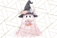 Lace Ghost Halloween Clip Art, Cute Creepy Ghost PNG Product Image 2
