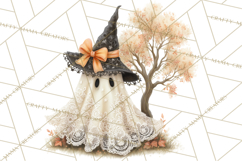 Lace Ghost Halloween Clip Art, Cute Creepy Ghost PNG Product Image 2
