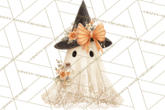 Lace Ghost Halloween Clip Art, Cute Creepy Ghost PNG Product Image 3