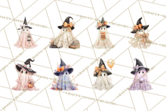 Lace Ghost Halloween Clip Art, Cute Creepy Ghost PNG Product Image 4