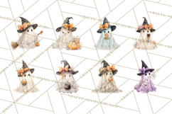 Lace Ghost Halloween Clip Art, Cute Creepy Ghost PNG Product Image 5