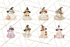Lace Ghost Halloween Clip Art, Cute Creepy Ghost PNG Product Image 2