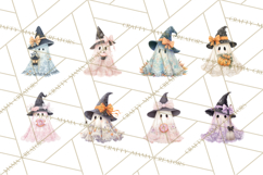Lace Ghost Halloween Clip Art, Cute Creepy Ghost PNG Product Image 6
