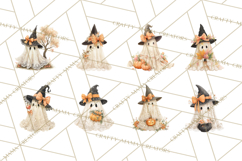 Lace Ghost Halloween Clip Art, Cute Creepy Ghost PNG Product Image 3