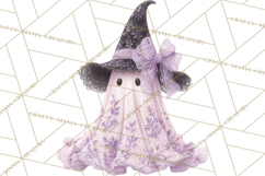 Lace Ghost Halloween Clip Art, Cute Creepy Ghost PNG Product Image 3