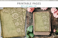green lace antique paper backgrounds Product Image 3