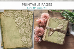 green lace antique paper backgrounds Product Image 4