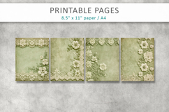 romantic ephemera, vintage sage green lace backgrounds Product Image 2