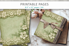 romantic ephemera, vintage sage green lace backgrounds Product Image 5