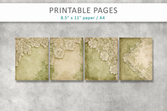 antique green lace backgrounds, vintage paper Product Image 2