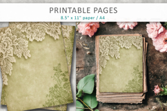 antique green lace backgrounds, vintage paper Product Image 3