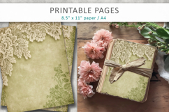 antique green lace backgrounds, vintage paper Product Image 4