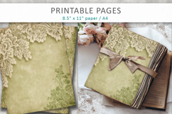 antique green lace backgrounds, vintage paper Product Image 5