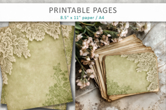 antique green lace backgrounds, vintage paper Product Image 1