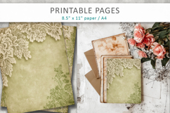 antique green lace backgrounds, vintage paper Product Image 6