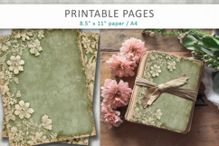 vintage green lace journal pages, scrapbook papers Product Image 4