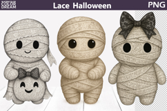 Halloween Lace Mummy Clipart | Cute Spooky Product Image 1