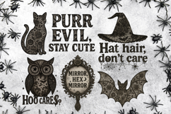 Gothic Lace Halloween Quotes Clipart Bundle | Witchy Product Image 2