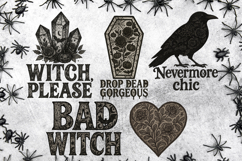 Gothic Lace Halloween Quotes Clipart Bundle | Witchy Product Image 4