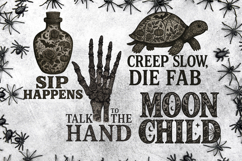 Gothic Lace Halloween Quotes Clipart Bundle | Witchy Product Image 5