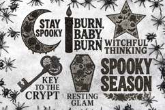 Gothic Lace Halloween Quotes Clipart Bundle | Witchy Product Image 6