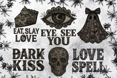 Gothic Lace Halloween Quotes Clipart Bundle | Witchy Product Image 7