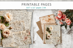 antique paper junk journal pages Product Image 5