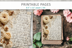 antique paper junk journal pages, paper craft Product Image 3