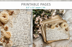 antique paper junk journal pages, paper craft Product Image 4