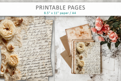 antique paper junk journal pages, paper craft Product Image 5