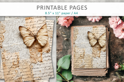 antique paper junk journal pages, vintage handwriting Product Image 1