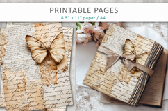 antique paper junk journal pages, vintage handwriting Product Image 3