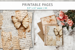 antique paper junk journal pages, vintage handwriting Product Image 5