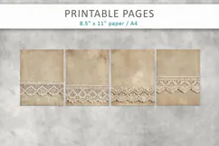 Vintage Lace Scrapbook Paper, Antique Junk Journal Product Image 2