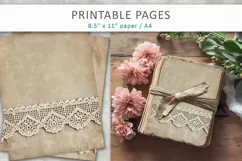 Vintage Lace Scrapbook Paper, Antique Junk Journal Product Image 3