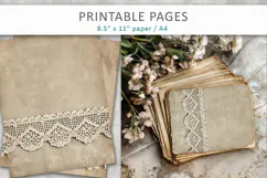 Vintage Lace Scrapbook Paper, Antique Junk Journal Product Image 5