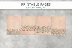 Vintage Lace Scrapbook Paper, vintage journal pages Product Image 2