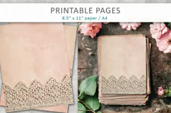 Vintage Lace Scrapbook Paper, vintage journal pages Product Image 3