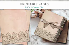 Vintage Lace Scrapbook Paper, vintage journal pages Product Image 4