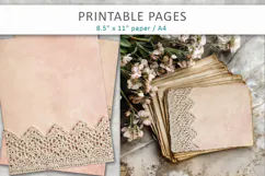 Vintage Lace Scrapbook Paper, vintage journal pages Product Image 5