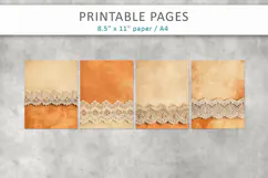 Vintage Lace Scrapbook Paper, rustic paper texture Product Image 2