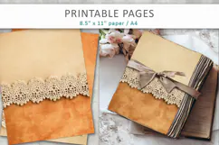 Vintage Lace Scrapbook Paper, rustic paper texture Product Image 3