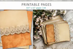 Vintage Lace Scrapbook Paper, rustic paper texture Product Image 4