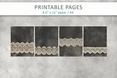Vintage Lace junk journal, aged paper texture Product Image 2