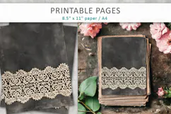 Vintage Lace junk journal, aged paper texture Product Image 3
