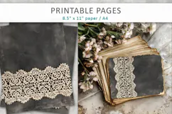 Vintage Lace junk journal, aged paper texture Product Image 4