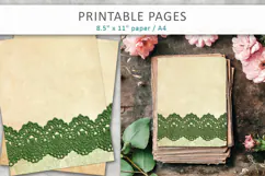 Vintage Lace junk journal, lace craft supplies Product Image 3