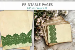 Vintage Lace junk journal, lace craft supplies Product Image 5