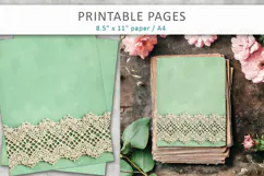 Vintage Lace junk journal, scrapbook backgrounds Product Image 3